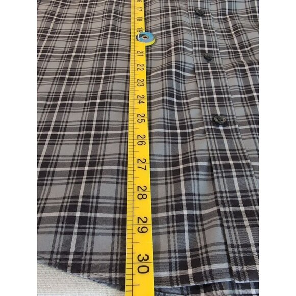 Lands End Gray Plaid Tailored Fit Button Down Long Sleeve 16 1/2 No iron Twill - Picture 7 of 9